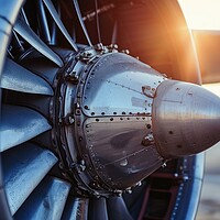Buy canvas prints of Close up of an aircraft turbine. by Michael Piepgras