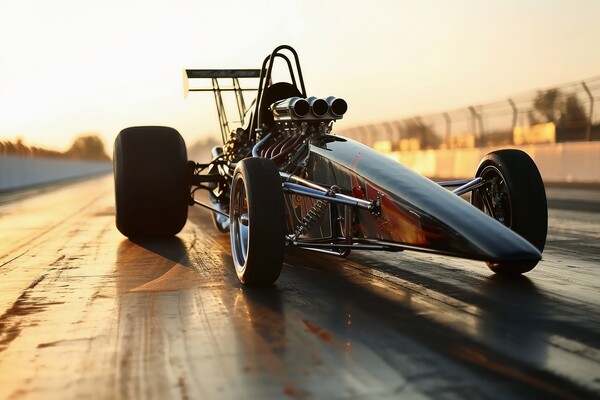Very fast rocket dragster on a track. Picture Board by Michael Piepgras