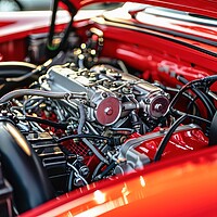 Buy canvas prints of View into the engine compartment of a powerful tuned engine. by Michael Piepgras