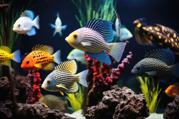 A beautiful fish and aquarium background. Picture Board by Michael Piepgras