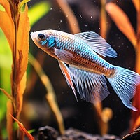 Buy canvas prints of A beautiful fish and aquarium background. by Michael Piepgras