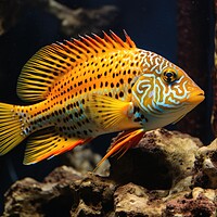 Buy canvas prints of A beautiful fish and aquarium background. by Michael Piepgras