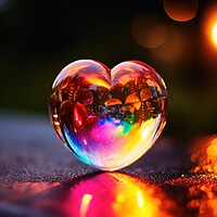Buy canvas prints of A heart shaped glass bubble looking like a soap bubble. by Michael Piepgras