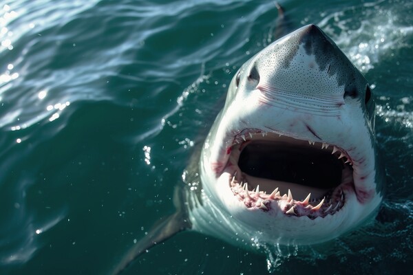 Close up of a big shark with a open mouth. Picture Board by Michael Piepgras