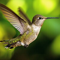Buy canvas prints of Close up of a hummingbird flying. by Michael Piepgras