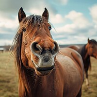 Buy canvas prints of Close up of a neighing horse. by Michael Piepgras