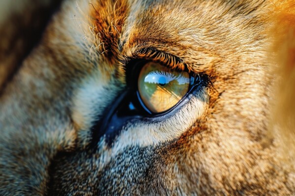 Close up of the eye of a male Lion. Picture Board by Michael Piepgras