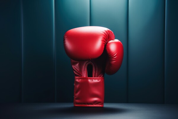 A close up of a red boxing glove. Picture Board by Michael Piepgras