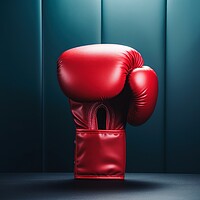 Buy canvas prints of A close up of a red boxing glove. by Michael Piepgras
