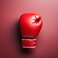 Buy canvas prints of A close up of a red boxing glove. by Michael Piepgras