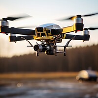 Buy canvas prints of A close up of a drone with a camera. by Michael Piepgras