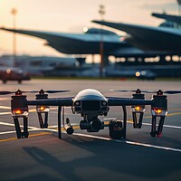 Buy canvas prints of A close up of a drone with a camera. by Michael Piepgras