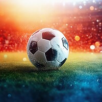 Buy canvas prints of A background for a big game of soccer event. by Michael Piepgras