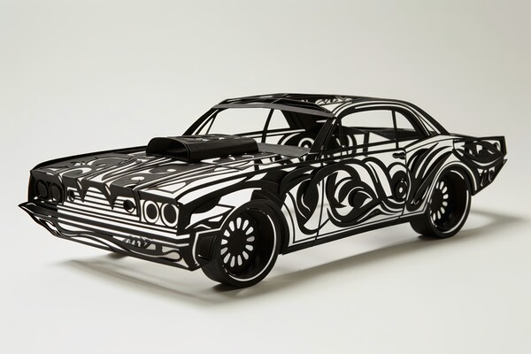 A beautiful papercut of a muscle car. Picture Board by Michael Piepgras