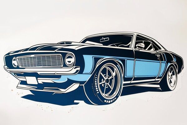 A beautiful papercut of a muscle car. Picture Board by Michael Piepgras