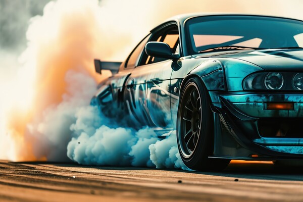 A drifting car on a track close up shot Picture Board by Michael Piepgras