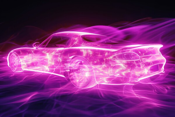 A glowing ethereal aura of a sportscar. Picture Board by Michael Piepgras