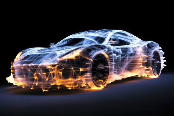 A sports car made of light. Picture Board by Michael Piepgras