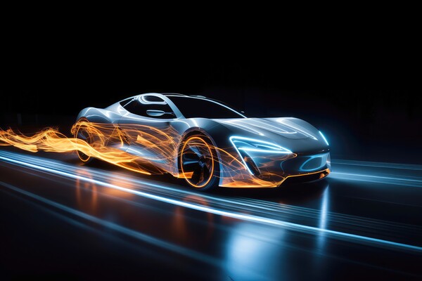 A sports car made of light. Picture Board by Michael Piepgras