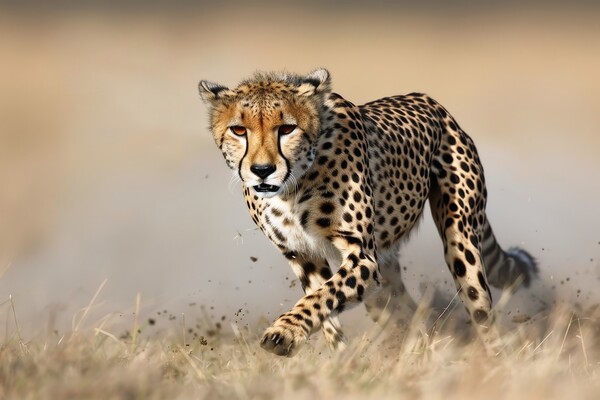 A cheetah in mid stride muscles tensed and focused on its prey. Picture Board by Michael Piepgras