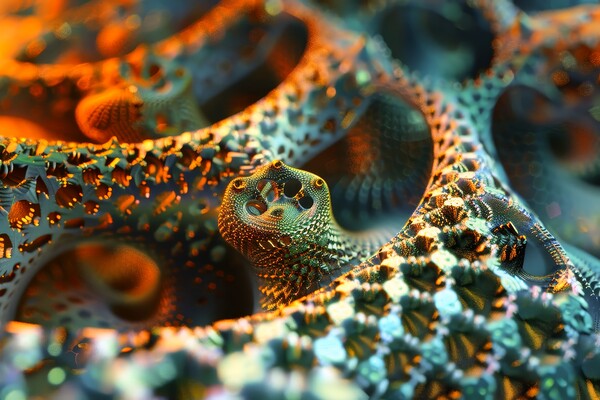 A fractal art in 3D showing fascinating shapes and curves. Picture Board by Michael Piepgras