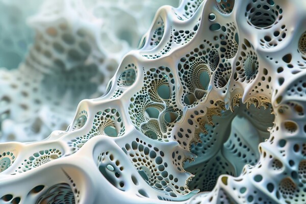 A fractal art in 3D showing fascinating shapes and curves. Picture Board by Michael Piepgras