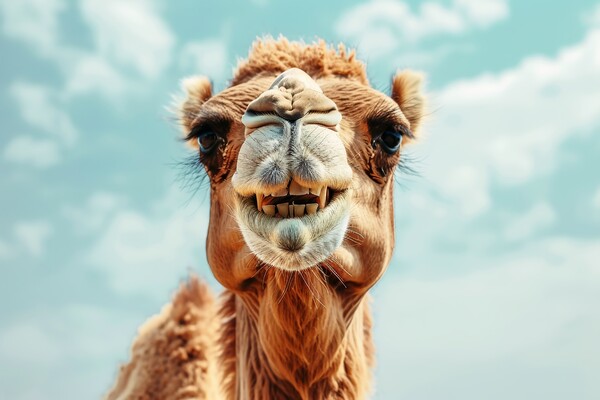 Close up of a camel laughing in to the camera. Picture Board by Michael Piepgras