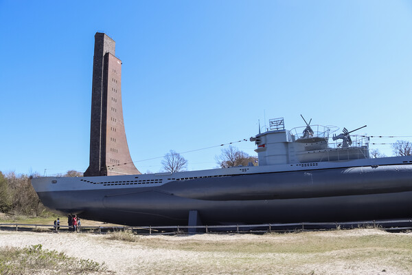 Nice view at the submarine u-995 at the beach of Laboe in Germany on a sunny day Picture Board by Michael Piepgras