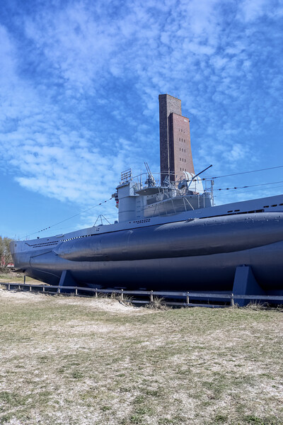 Nice view at the submarine u-995 at the beach of Laboe in Germany on a sunny day Picture Board by Michael Piepgras