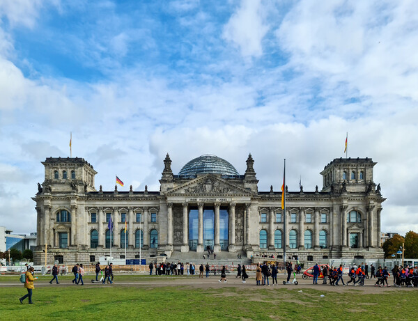 Building of the German Reichstag in Berlin on the holiday on 3 October Picture Board by Michael Piepgras