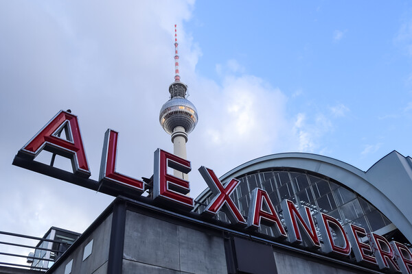 View of the famous Alexanderplatz in Berlin Mitte during daytime Picture Board by Michael Piepgras