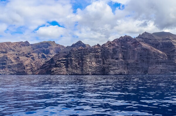 View of the mighty cliffs of Los Gigantes on Tenerife from the water side. Picture Board by Michael Piepgras