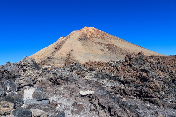 View of the impressive Mount Theide on Tenerife in its rocky surroundings. Picture Board by Michael Piepgras