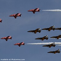 Buy canvas prints of Red Arrows & Black Eagles by John Withey