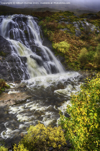 Volcanic Origins: Scotland's Glencoe Waterfall Picture Board by Gilbert Hurree