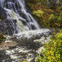 Buy canvas prints of Volcanic Origins: Scotland's Glencoe Waterfall by Gilbert Hurree