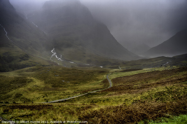 Enigmatic Foggy Embrace of Glen Coe Picture Board by Gilbert Hurree