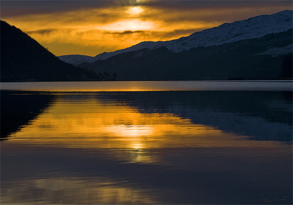 Enchanting Winter Dusk on Loch Long Picture Board by Gilbert Hurree