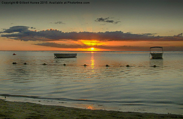  Mauritius Sunset Picture Board by Gilbert Hurree
