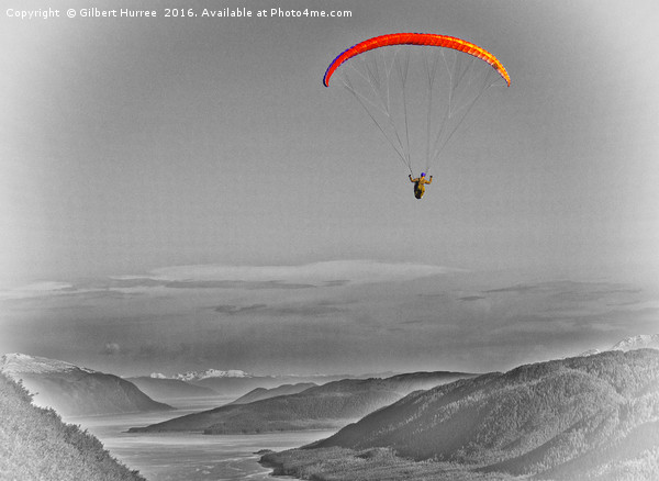 Enthralling Alaskan Paragliding Adventure Picture Board by Gilbert Hurree