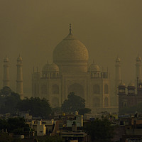 Buy canvas prints of Dawn's Embrace on Taj Mahal by Gilbert Hurree
