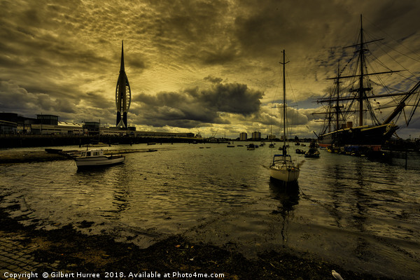Portsmouth Harbour's Historic Charm Picture Board by Gilbert Hurree