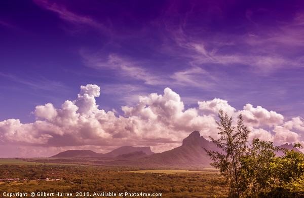 Mauritius' Mountain Range Panorama Picture Board by Gilbert Hurree