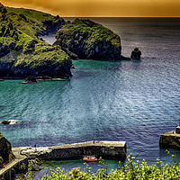 Buy canvas prints of Captivating Cornish Coastline: Mullion Cove by Gilbert Hurree