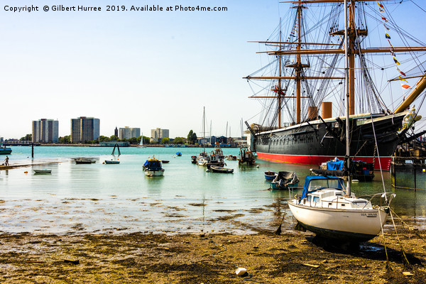 Historic Splendour of Portsmouth Harbour Picture Board by Gilbert Hurree