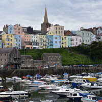 Buy canvas prints of Tenby church and harbour by Hannah Jones