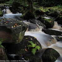 Buy canvas prints of Padley Gorge waterfall by Chris Mobberley