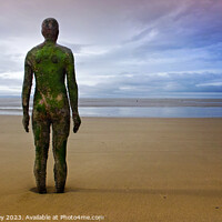 Buy canvas prints of Crosby Beach iron man by Chris Mobberley