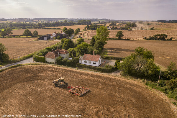 Challenger Cultivating in Little Cornard, Suffolk Picture Board by Chris Gurton