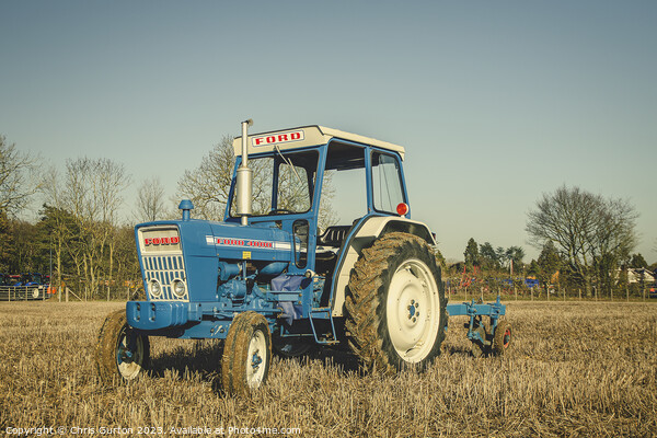 Ford 4000 Tractor and Plough Picture Board by Chris Gurton